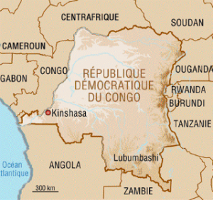 Mapa da República Democrática do Congo 