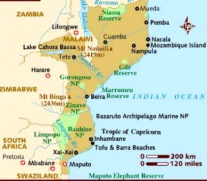 Mapa de Moçambique 
