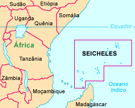 Localização de Seychelles no Oceano Índico - Foto: Tatiana Raposo