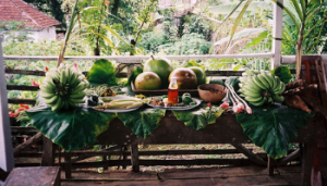 Diversidade na mesa. Roça de S. João, São João de Angolares, São Tomé e Principe. Foto de Maria Cartas 