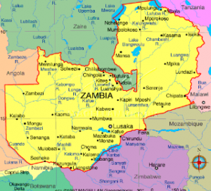 Mapa da Zâmbia