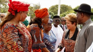 A presidente do Brasil Dilma Roussef, com o presidente da Nigéria, Jonathan Goodluck - Foto: Planalto