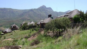 Casas típicas do interior do Lesotho