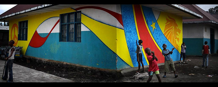 Mural painting project with local street children in Goma, DRC