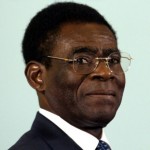 -PHOTO TAKEN 20FEB03- The President of Equatorial Guinea Teodoro Obiang Nguema Mbasogo is seen upon ..
