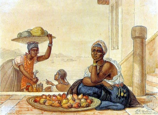 Debret - Negra Tatuada Vendendo Cajus - 1827