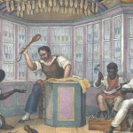Na reprodução: uma sessão de palmatória em escravos retratada por Debret.