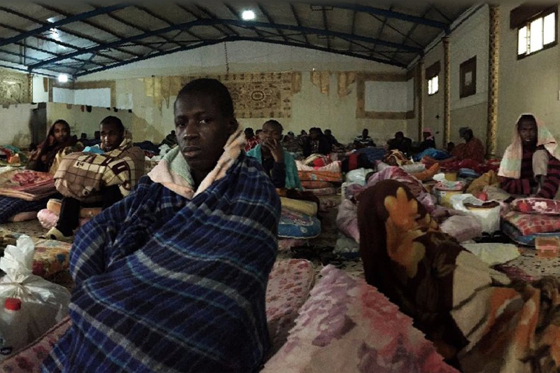 A shot of the living conditions inside a detention centre in Libya. Photo: UN